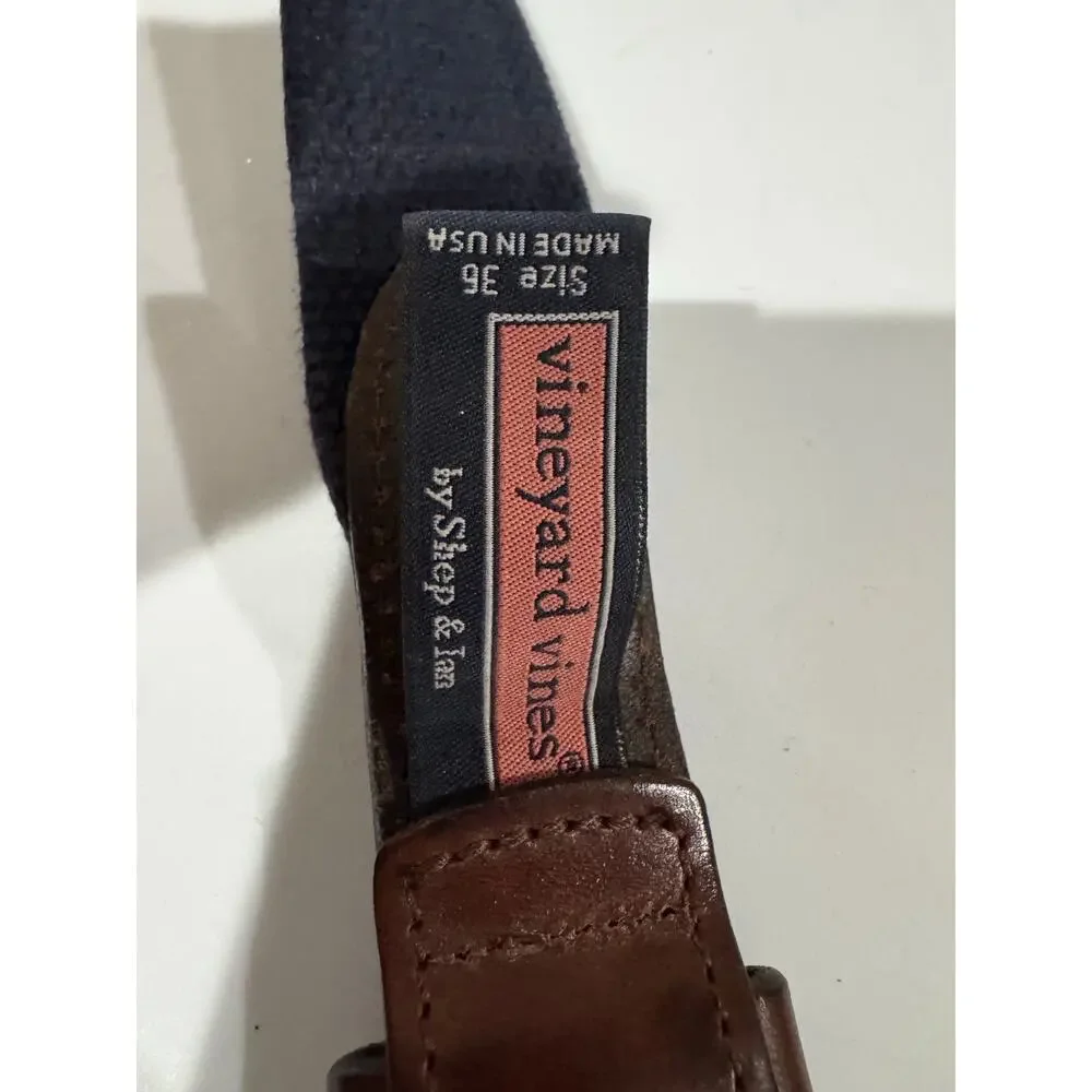 Vineyard Vines Blue Whales Belt Size 36